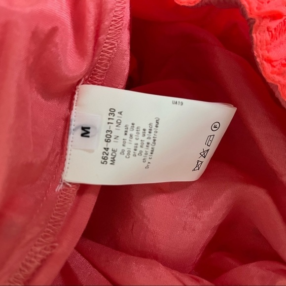 ANOTHER EDITION Japan sz S Bright Coral Orange Basket Woven Weave Skirt - Picture 6 of 7